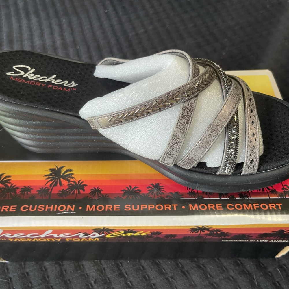 Skechers Pewter Cali Wedge